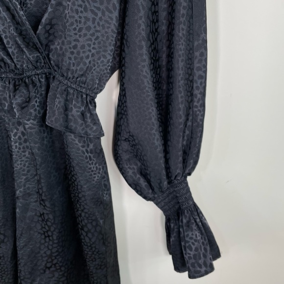 NWT River Island Long Sleeve Jacquard Shirred Romper in black - Picture 8 of 8